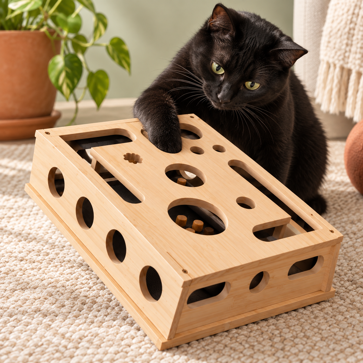 Cat exploring the GentlePact Pounce and Polish box
