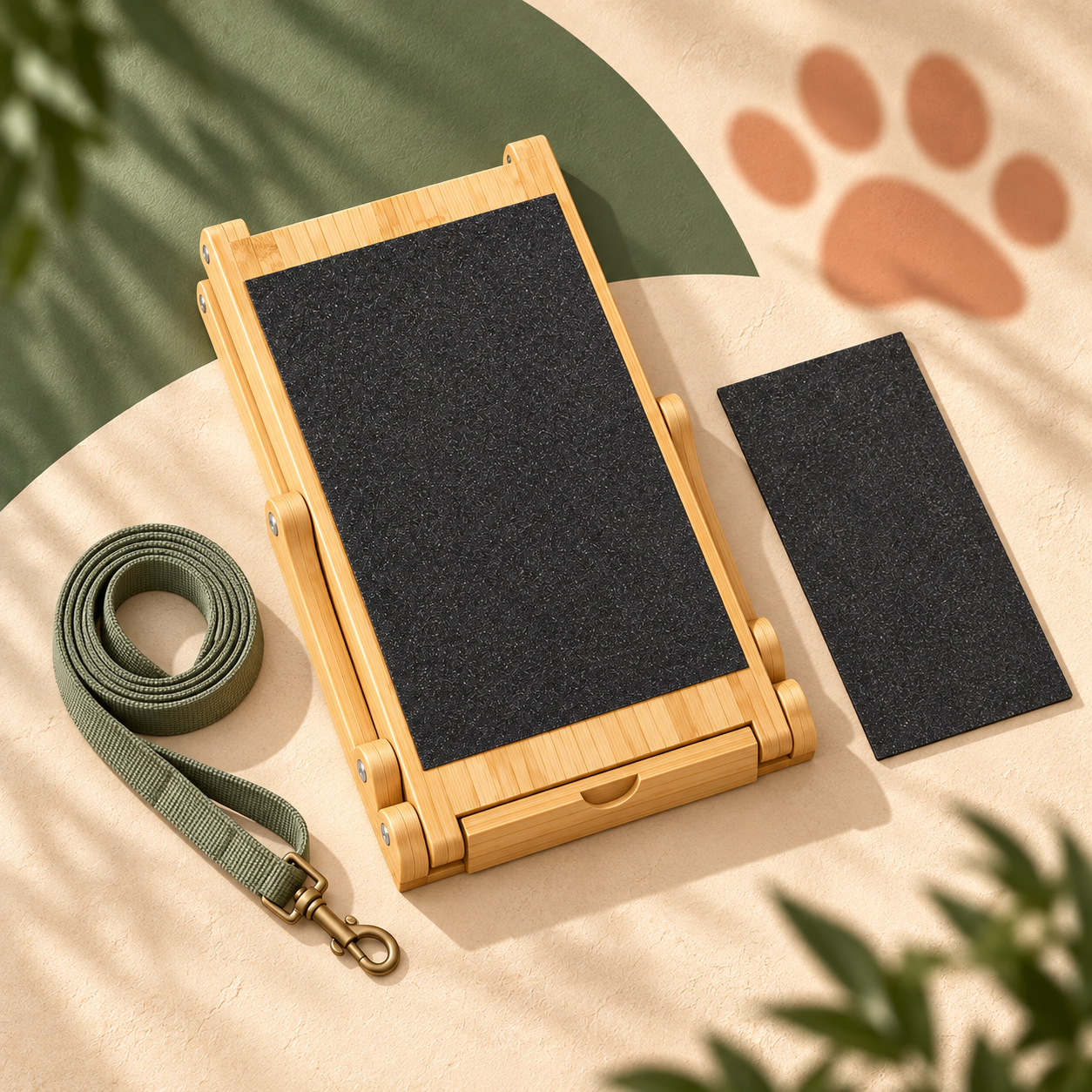 Folded GentlePact board with replacement sheet and leash